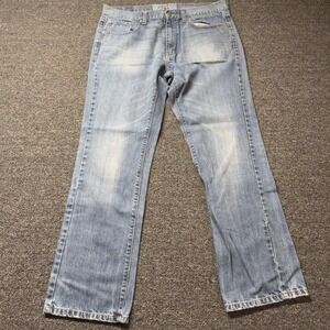 Kenneth Cole Reaction Mens Straight Leg Jeans Medium Wash Blue 34x30 Denim